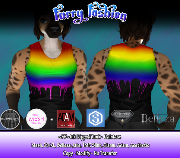~FF~ Ink Dipped Tank - Rainbow