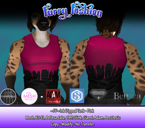 ~FF~ Ink Dipped Tank - Pink