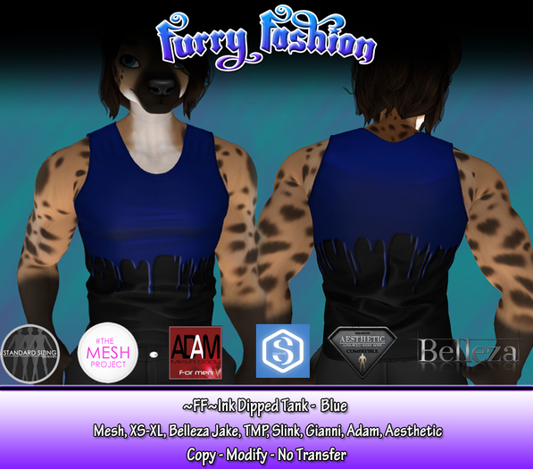 ~FF~ Ink Dipped Tank - Blue