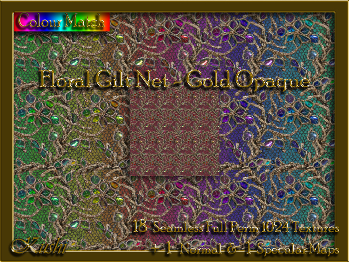 Floral Gilt Net Gold Opaque Textures