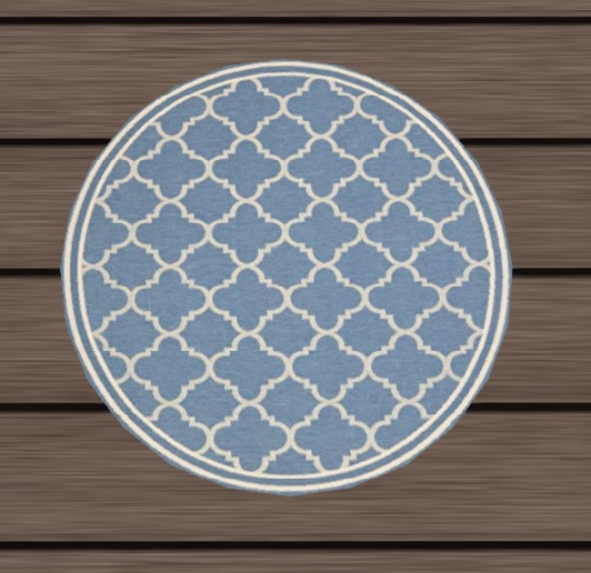 Blue pattern Rug (Round)
