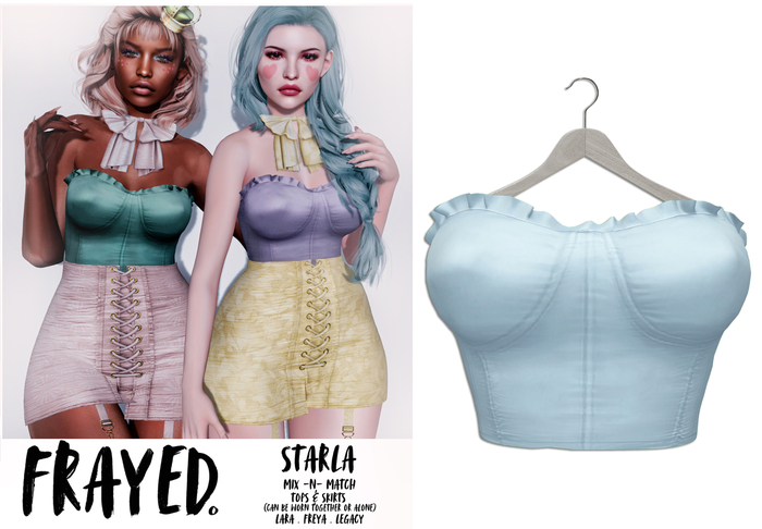 Frayed - Starla Top - Blue
