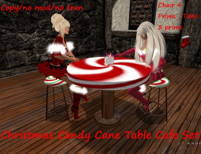 Christmas Candy Cane Table Cafe Set