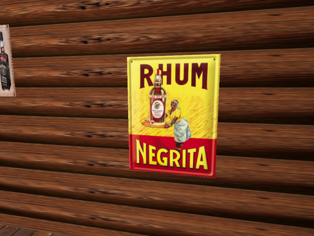 old enameled plate rhum negrita