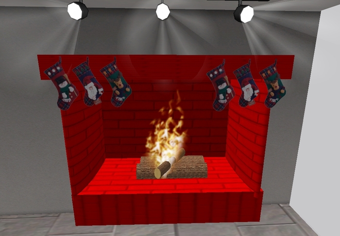 Christmas fireplace with stockings!