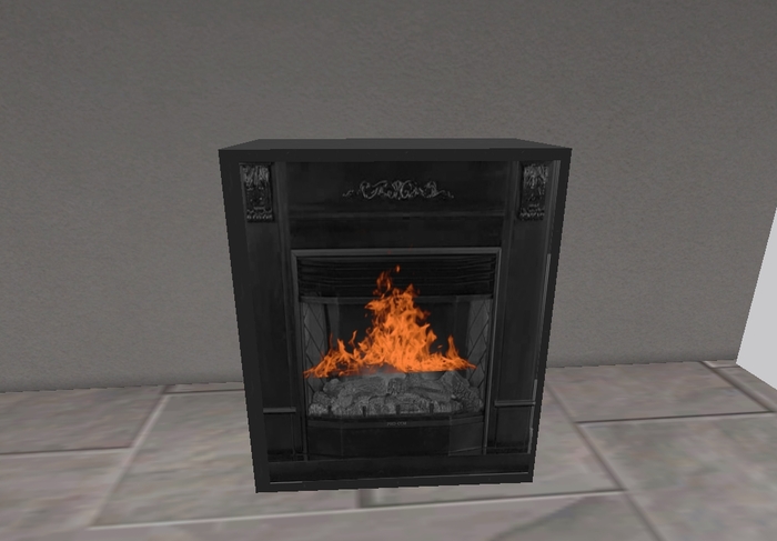 Cast iron woodstove with flame
