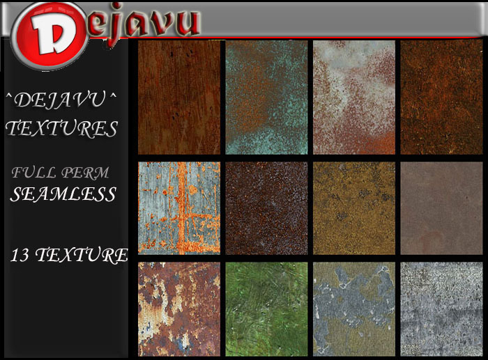 Rust Colored Pehm Second Life Marketplace - ^Dejavu^ 13 Full Perm Old Rust Textures 1