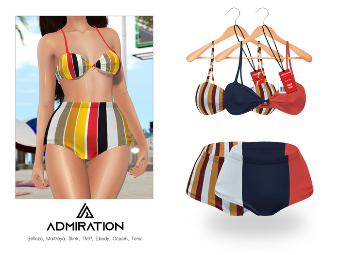 Admiration - Hw Striped Bikini Maitreya, Slink, Belleza, TMP 