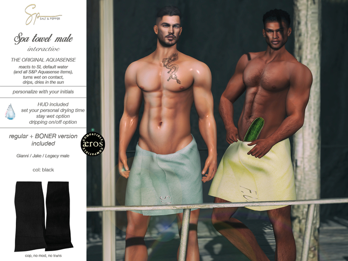 S&P Spa interative towel male black (wear to unpack)