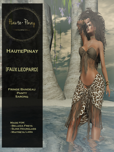 HautePinay [FAUX LEOPARD] Bandeau/Panty/Sarong