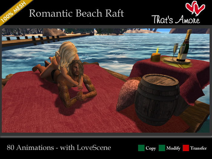 Romantic Beach Raft - 80 animations - That's Amore