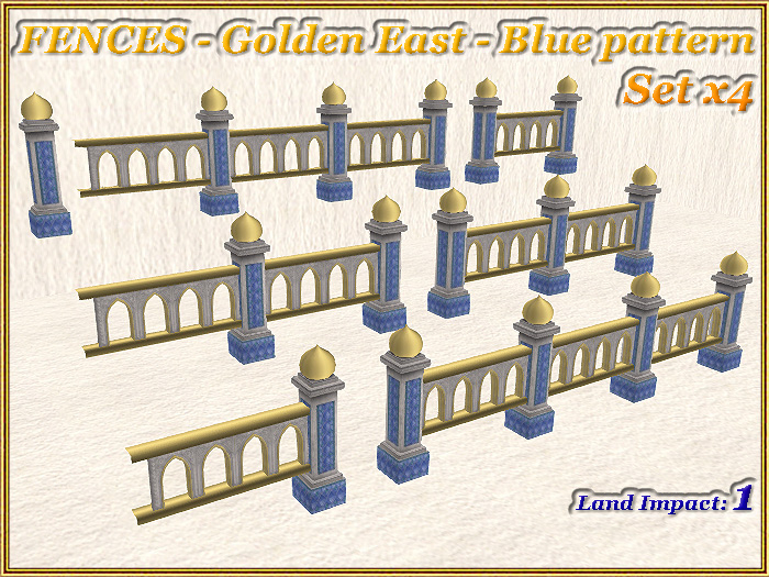 FENCES - Golden East - Blue pattern Set x4 (Full perm)