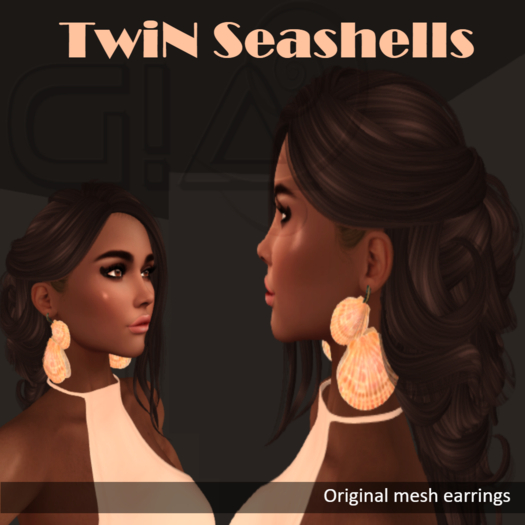 ::G!A:: Twin Seashell Earrings Vendor Hud (Add Me)
