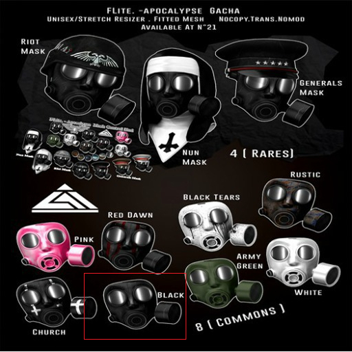 FLite.-Apocalypse Mask ( Common ) Black