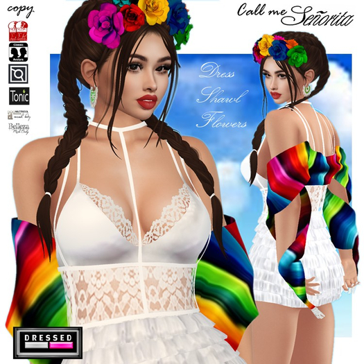 ::DBL:: Call Me Senorita Dress/Shawl/Flowers