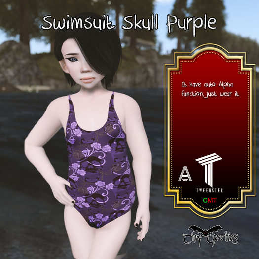 Tiny Gothics Tweenster Swimsuit Skull Purple