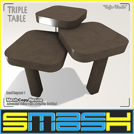 SMASH - Triple Table (Coffee Marble) BOXED