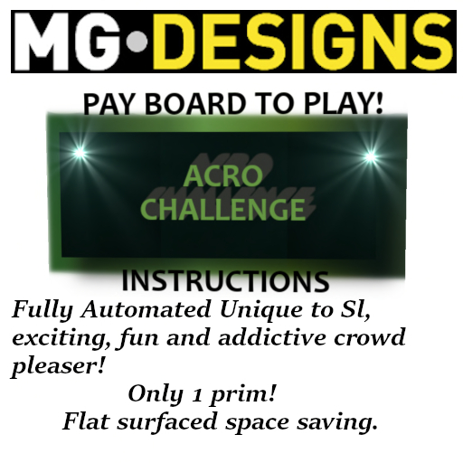 Acro Challenge Game by MG Designs ** HALF PRICE OFFER **