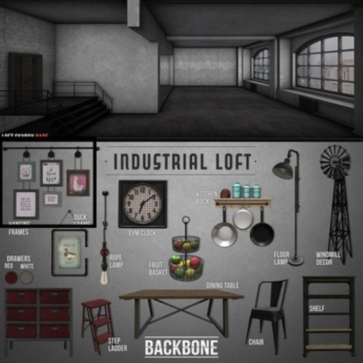 BackBone Industrial Loft - Drawers - Red