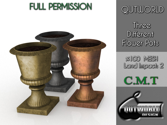 .::QUTWORLD Three Different Flower Pots::.FP Unpack (ADD)