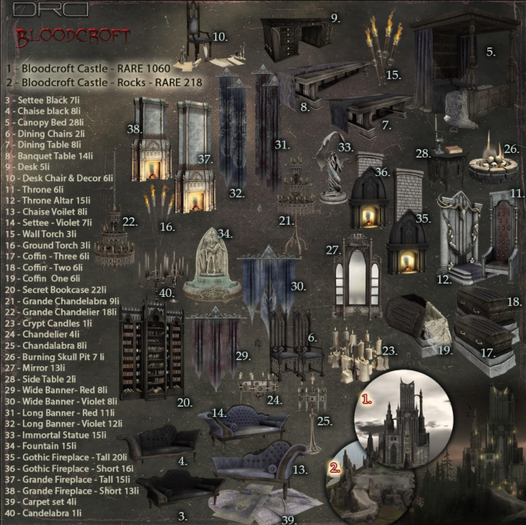 2 -DRD- Bloodcroft Castle - Rocks - RARE