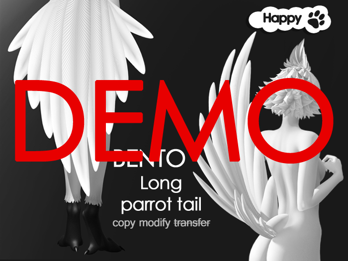 Happy Paw - DEMO Long parrot tail BENTO & ANIMESH