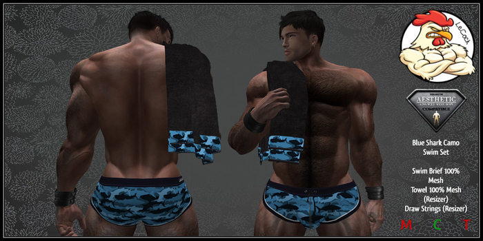 LeCock - AESTHETIC Blue Shark Camo Set