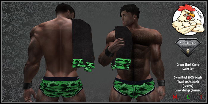 LeCock - AESTHETIC Green Shark Camo Set