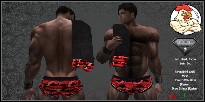 LeCock - AESTHETIC Red Shark Camo Set