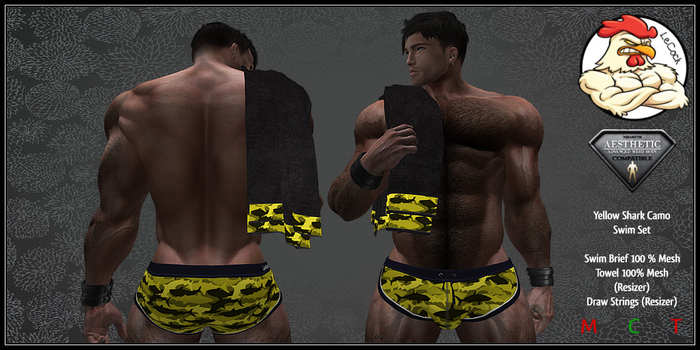 LeCock - AESTHETIC Yellow Shark Camo Set