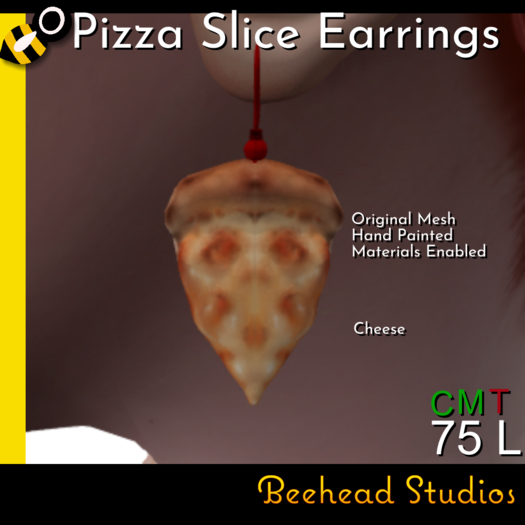 [Beehead Studios] Cheese Pizza Slice Earrings