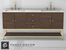 Fancy Decor: Verona Double Sink (dark wood)