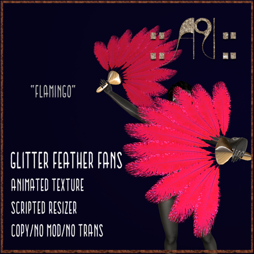 ::AU:: GLITTER FANS - Flamingo 