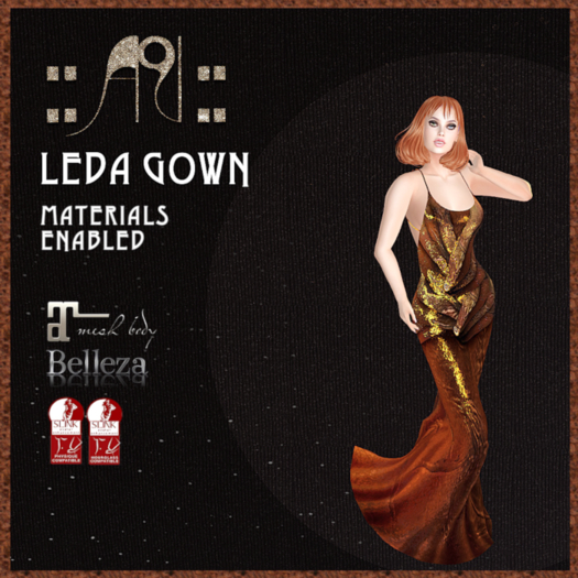 AU:: LEDA GOWN BRONZE 