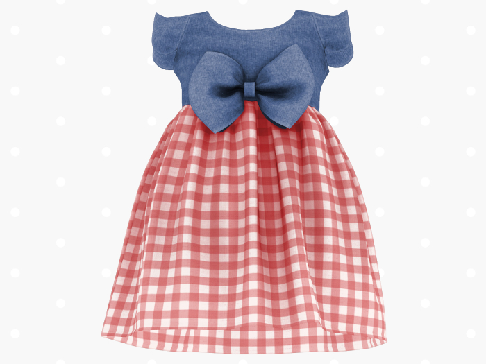 Bloom Gingham Dress (Red)