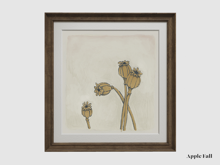 Apple Fall Original Artwork 'Dried Poppy Buds' (Box)