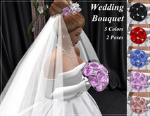 *YT* Wedding Bouquet Biedermeier Roses 5 Colors - 2 Poses
