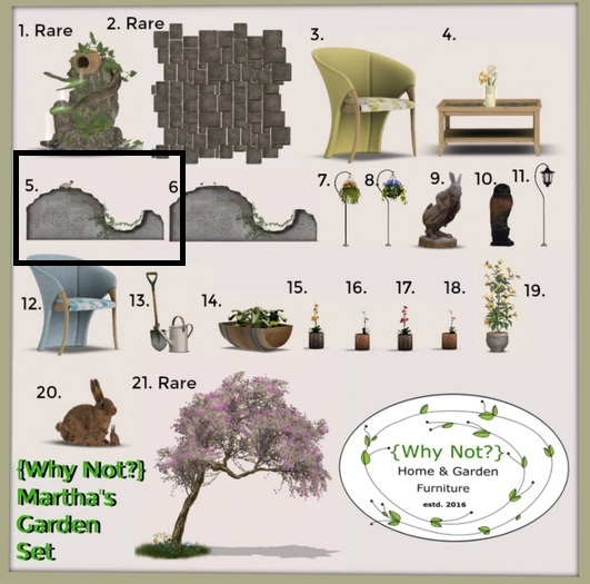 5.{Why Not?} Martha's Garden Set Cat Wall-Boxed