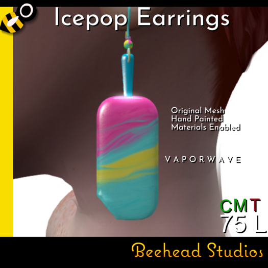 [Beehead Studios] Vaporwave Icepop Earrings