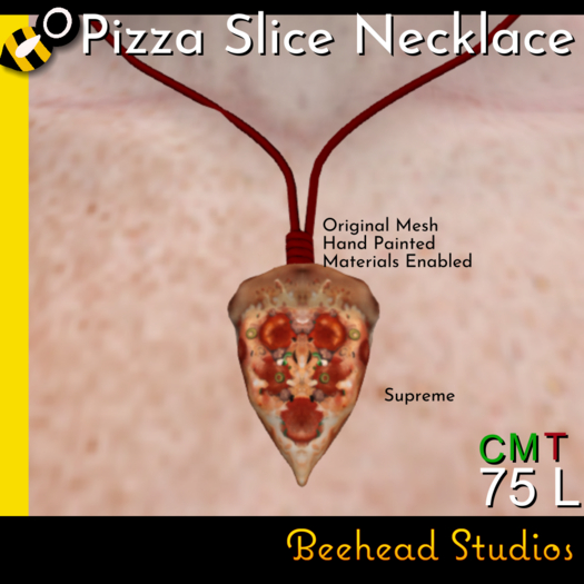 [Beehead Studios] Supreme Pizza Slice Necklace