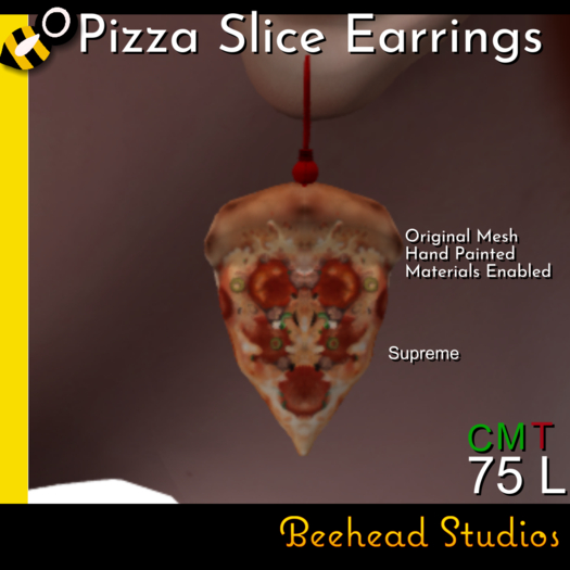 [Beehead Studios] Supreme Pizza Slice Earrings