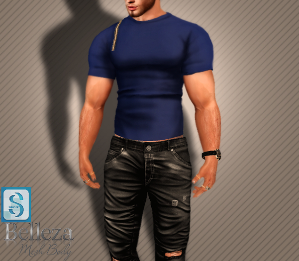 BRUTAL : Shoulder Zip Tee Navy (Wear to Unpack)