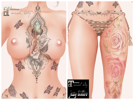 tattoo fleur rose 0