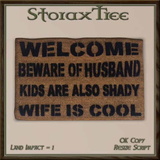 Beware Husband Welcome Mat