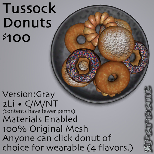 %Tussock Donuts (dkgray) *MESH* Delivery Box