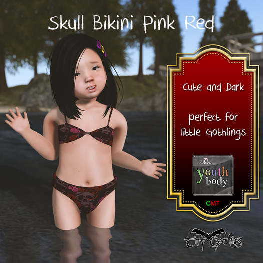 Tiny Gothics Youth Bikini Pink Red