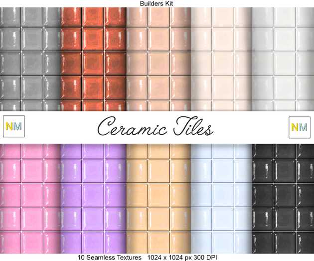 Ceramic Tiles Builders Kit 10 Seamless Textures NM