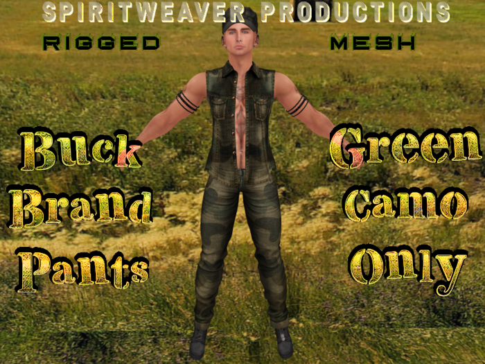 BUCK BRAND DARK GREEN CAMO JEANS [BOXED]