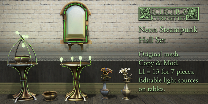 Eclectica Curiosities-Neon Steampunk Hall Set