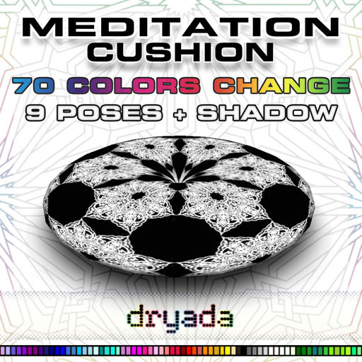 :: Meditation Cushion Color Change :: 9 Animated Poses + Shadow // Dryada